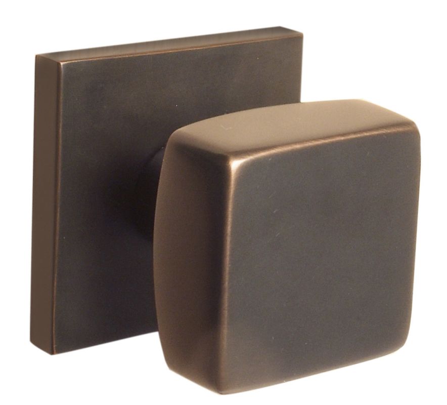 Emtek 520SQUUS10B Oil Rubbed Bronze Square Knob Brass Modern Privacy