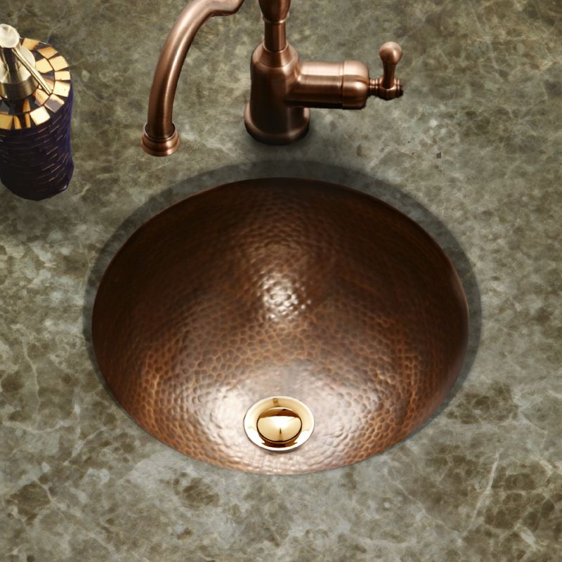Hammered Undermount Bathroom Sink faucet | hw-cla1rf in antique copperhouzer Hammered Undermount Bathroom Sink faucet | hw-cla1rf in antique copperhouzer