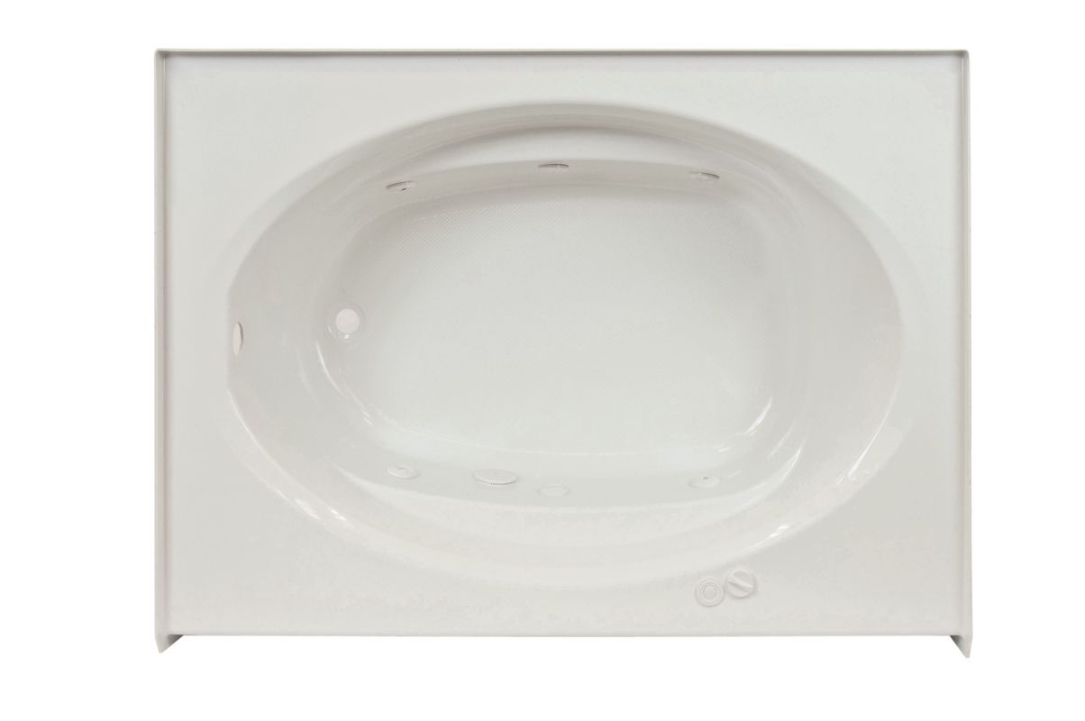 Faucet Com J4s6042wlr1hxw In White By Jacuzzi Bathtub Dimensions Front View With Skirt Overhead