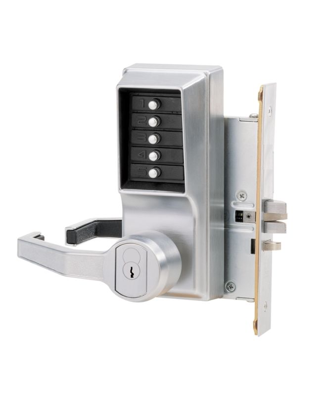 Kaba Ilco R8146S26D Satin Chrome Right Handed Mechanical Pushbutton