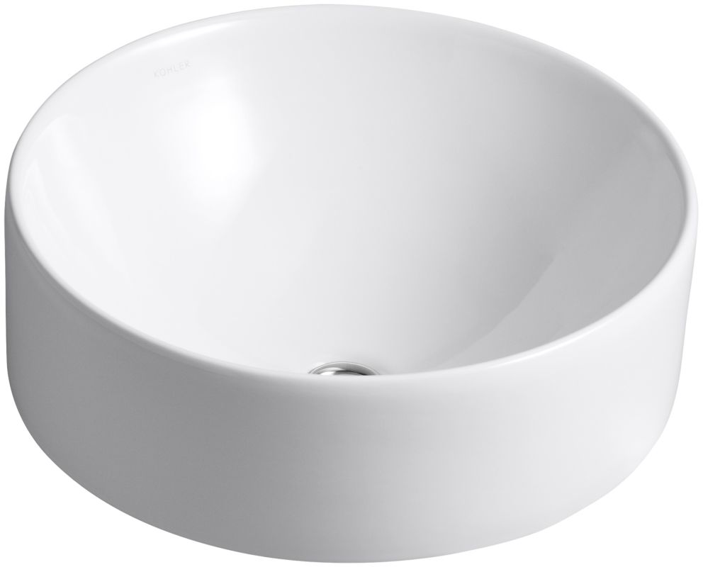 Kohler K148000 White Vox 151/2" Vessel Sink with Overflow