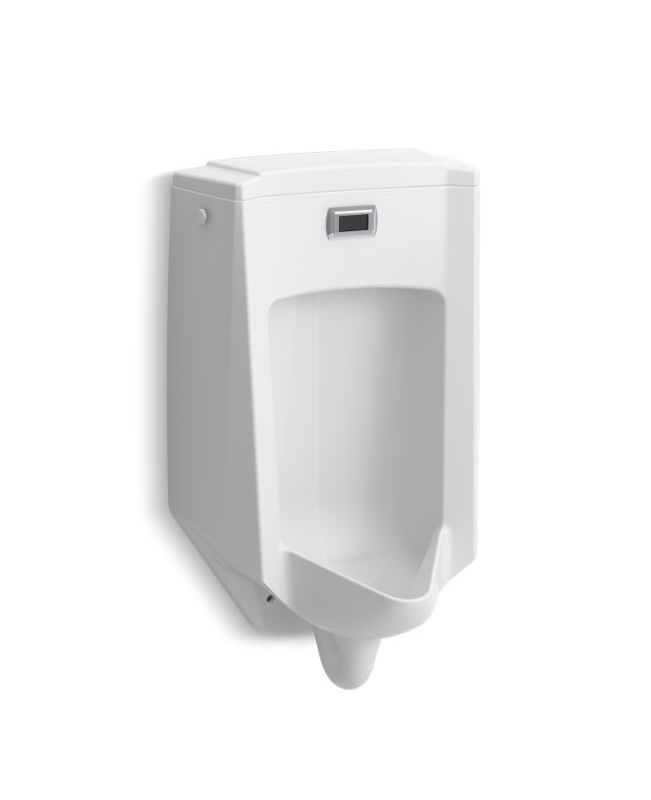 Kohler K25900 White Bardon 0.5 GPF Wall Mounted Touchless Urinal