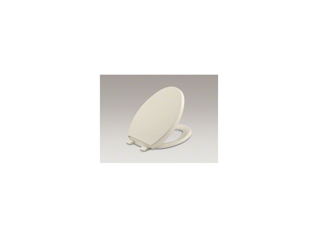 Kohler K400847 Almond Reveal Elongated ClosedFront Toilet Seat with