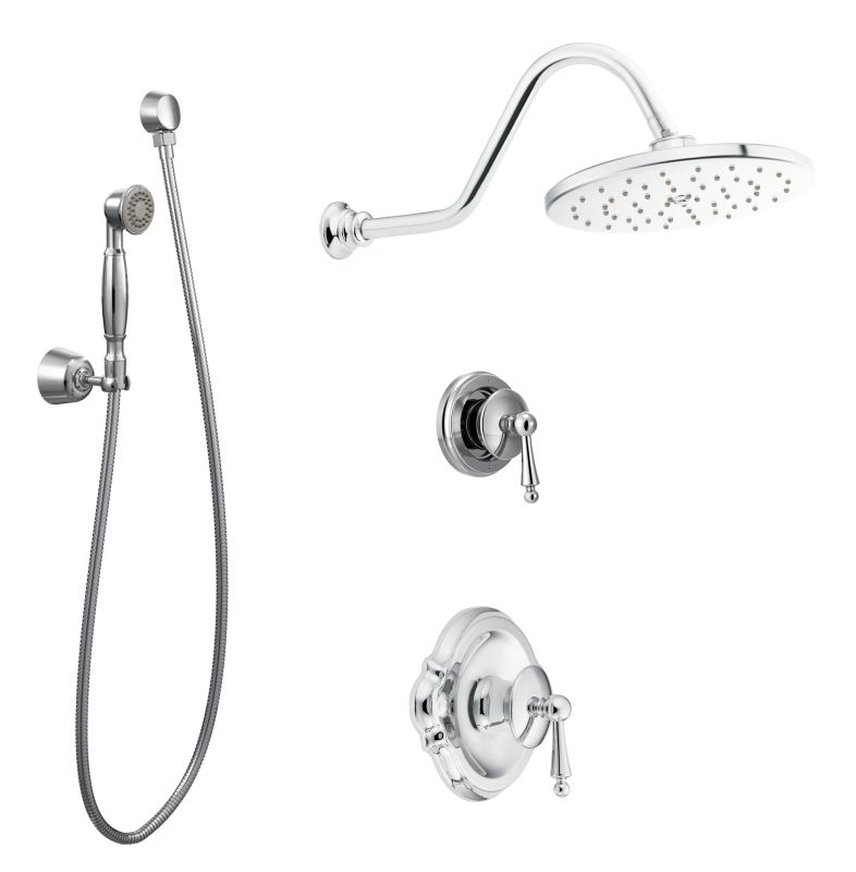 Moen 1025 Chrome Pressure Balanced Shower System with Rain Shower