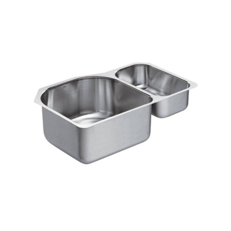 Moen G18273 Stainless 30-1/4" Double Basin Undermount 18 ...