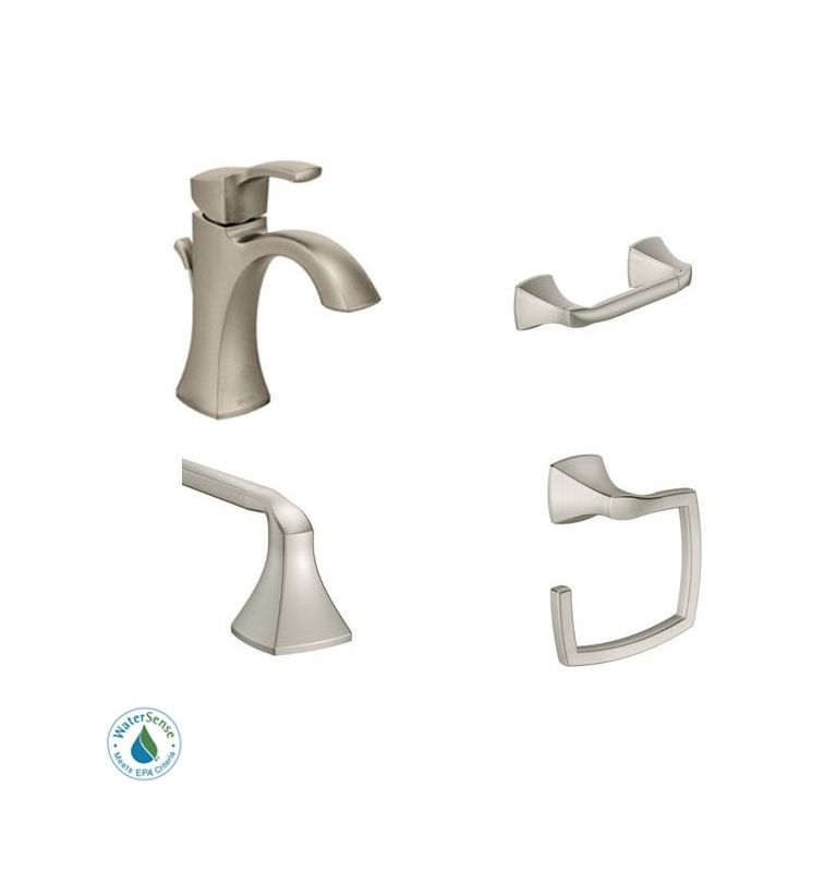 Voss Faucet and Accessory Bundle 2BN in Brushed Nickel by Moen
