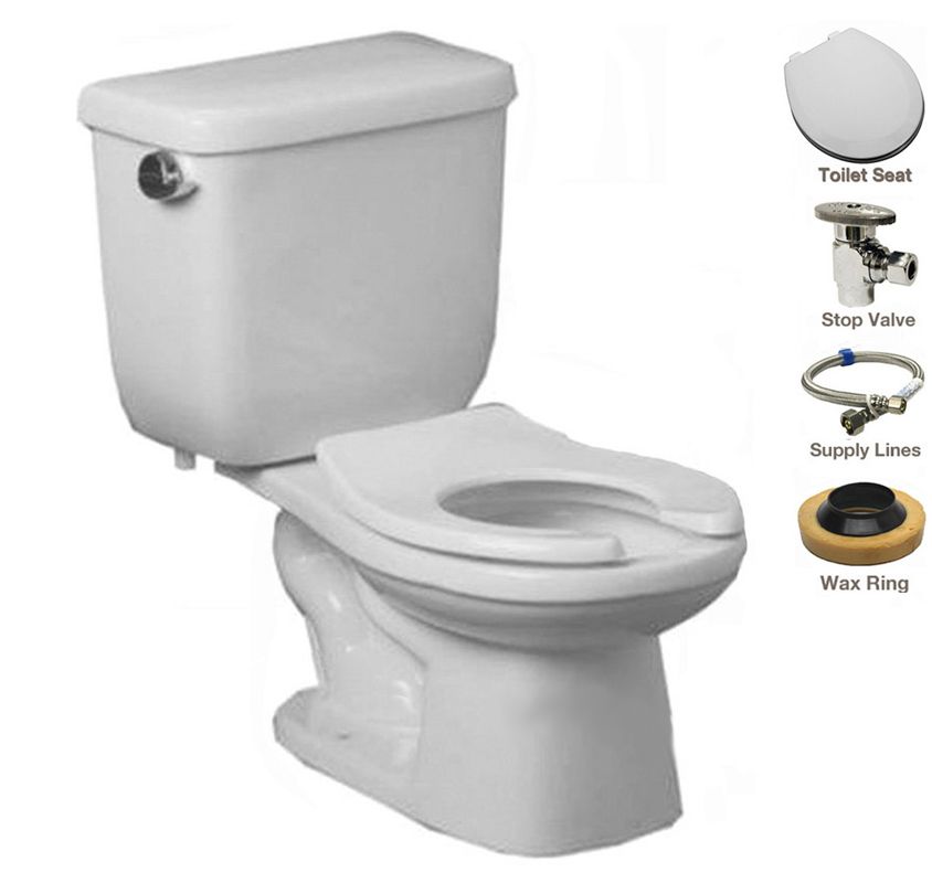 ProFlo PF1704BBHEWH/PF1712BBHEWH White TwoPiece High Efficiency Toilet