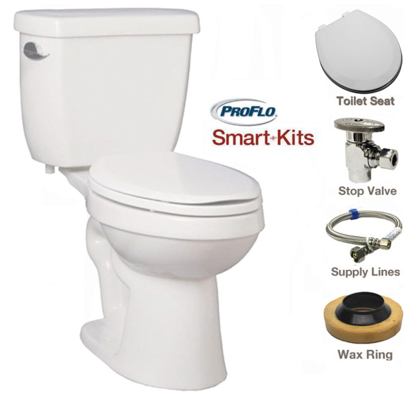 ProFlo PF9401WH/PF9412CWH White TwoPiece High Efficiency ADA Height