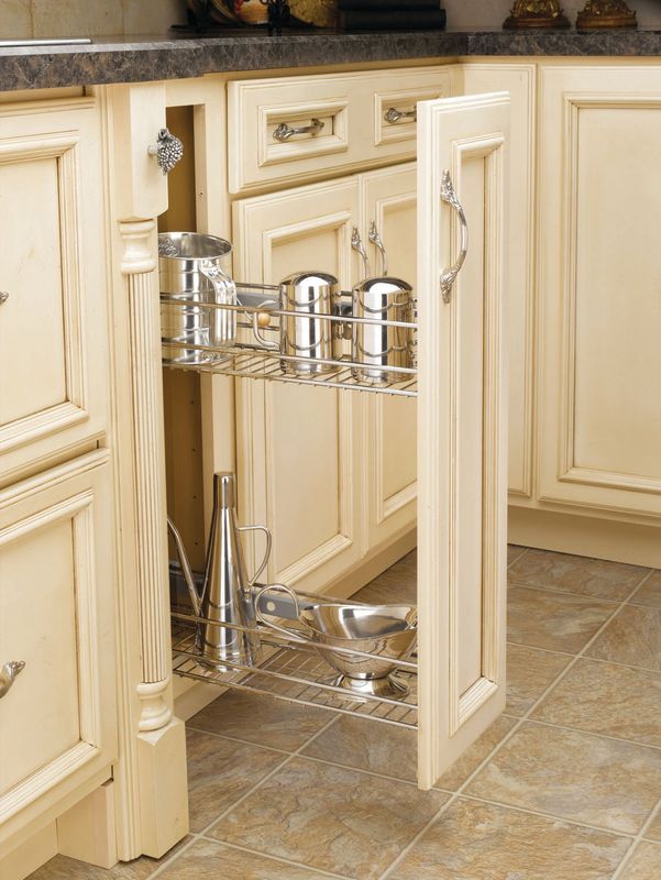 RevAShelf 54806CR Chrome 548 Series 5.5" Wide Two Tier Pull Out Base