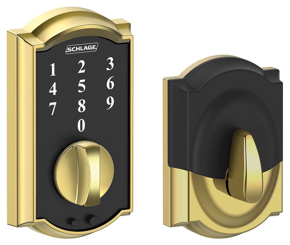 Schlage BE375CAM605 Bright Brass Camelot Touch Deadbolt