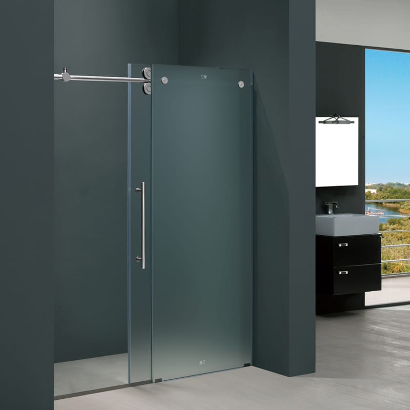 Faucet.com | VG6041CHMT6074L in Frosted Glass / Chrome by Vigo