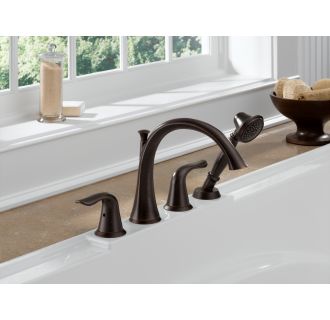 Delta T4738 Chrome Lahara Roman Tub Faucet Trim With Hand