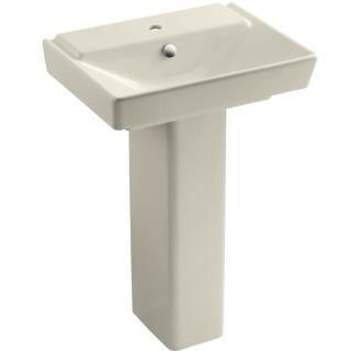 Kohler K-5152-1-47 Almond 23" Single Basin Bathroom Sink and Pedestal