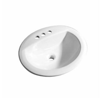 Proflo Pf19168wh White 19 Quot Self Rimming Oval Bathroom Sink
