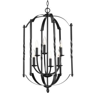 Progress Lighting P3577-31 Black Greyson Chandelier with 6 Lights - 19