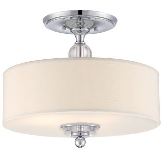 quoizel light downtown flush semi ceiling mount polished chrome fixture drum shade wide fabric inch lighting fixtures larger