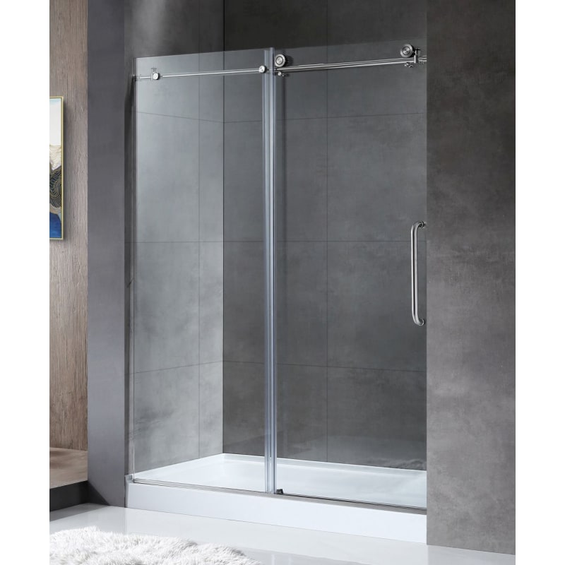 ANZZI Madam Series 60'' x 76'' Sliding Frameless Shower Door. signal panel 