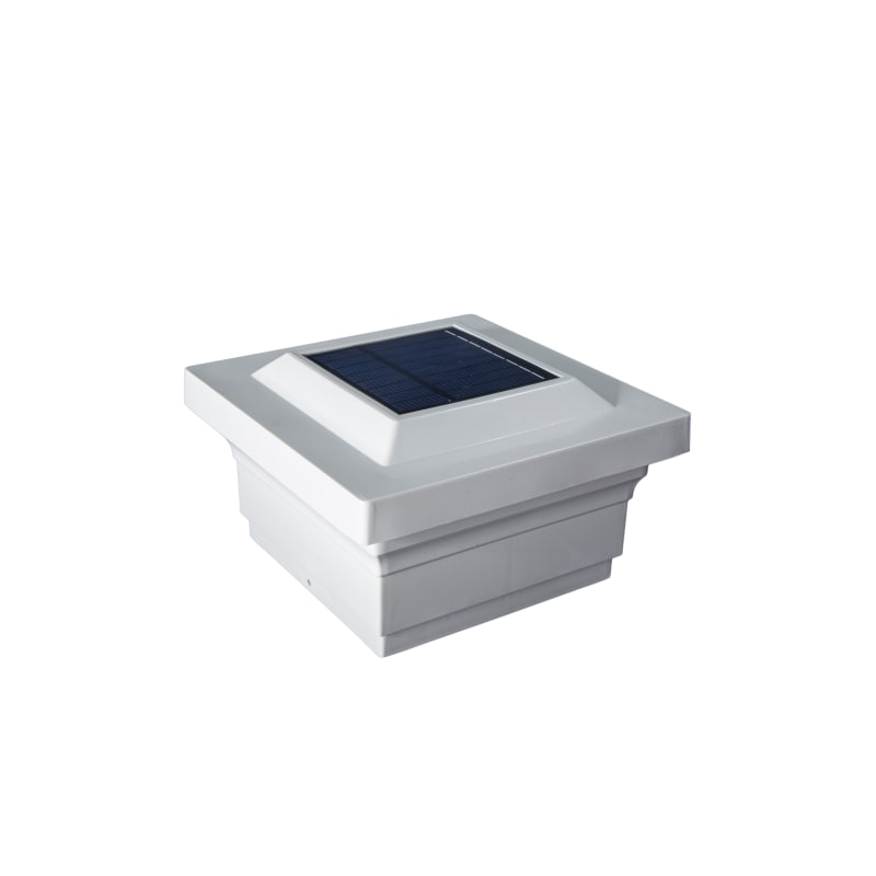 Classy Caps Slo75 Majestic 7  Wide Led Solar Post Cap Light That Fits 5  X 5  Post - White