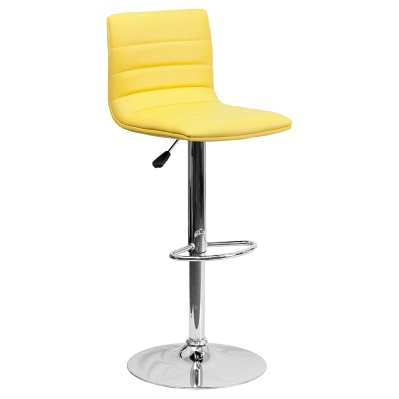 Flash Furniture Contemporary Vinyl Adjustable Height Barstool with Chrome Base, Multiple Colors 2 pieces 