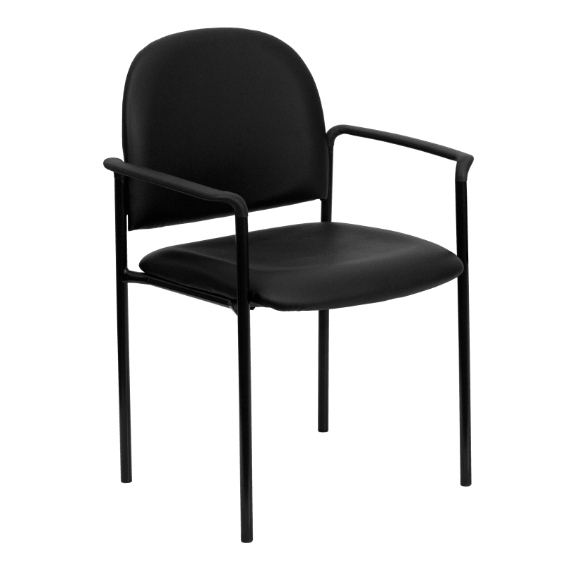 Comfortable Stackable Steel Side Chair With Arms, Multiple Colors