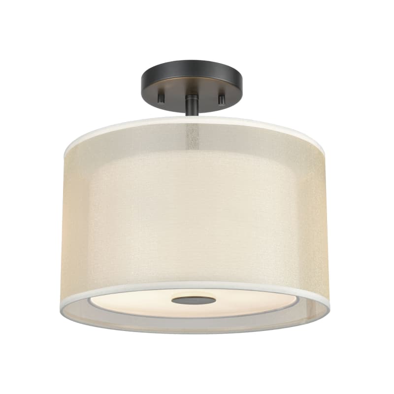 Elk Home Ashland 12   Wide 2-Light Semi Flush Mount - Matte Black