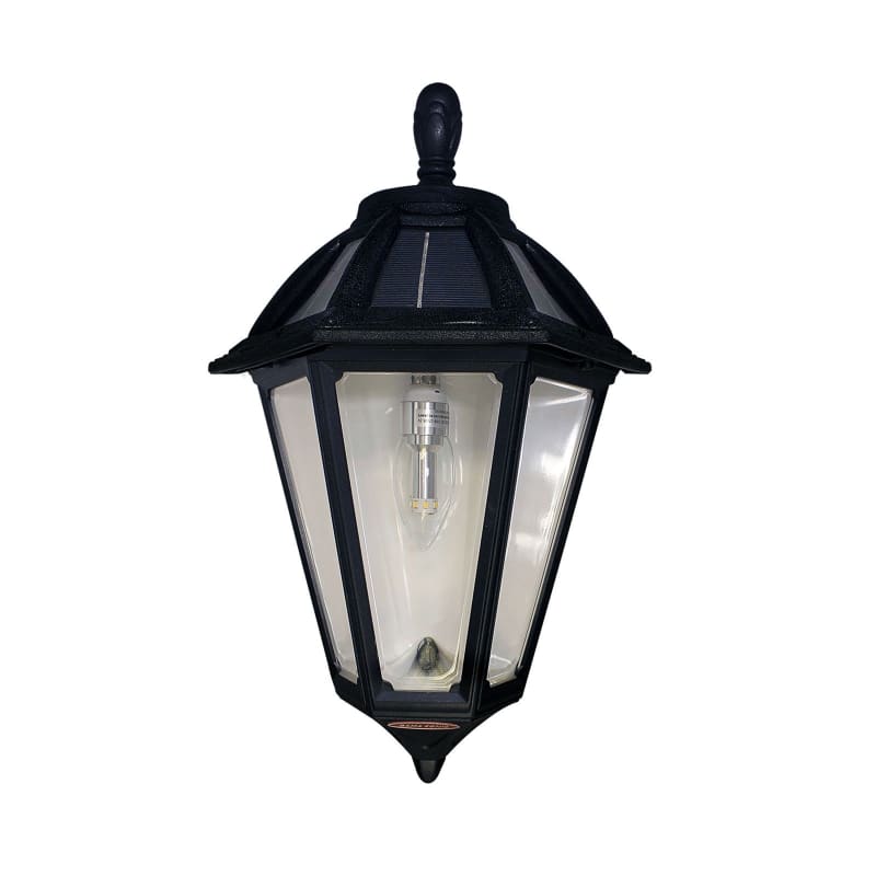 Gama Sonic 179010 Black Polaris Solar Powered 18  Tall 2700K Led Outdoor Wall Sconce