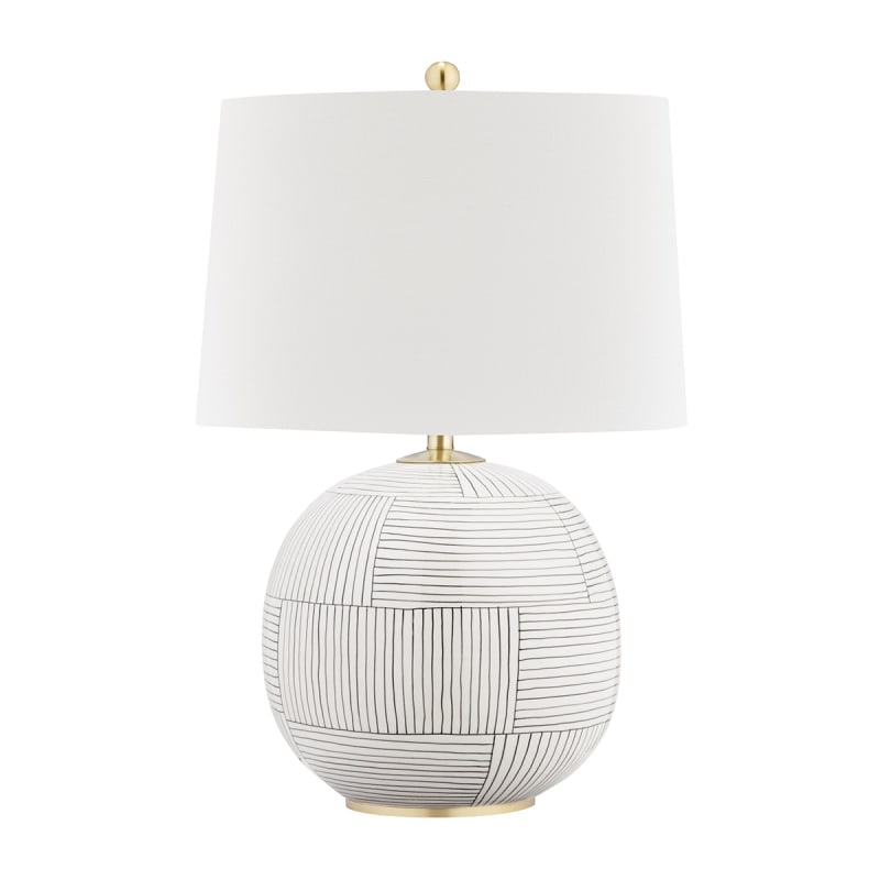 Valley Lighting L1380 Laurel White Stripe Tall Ceramic Table Lamp