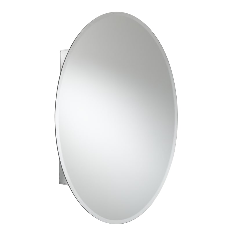 Jacuzzi 21-in x 31-in Oval Surface/Recessed Mirrored Aluminum Medicine Cabinet