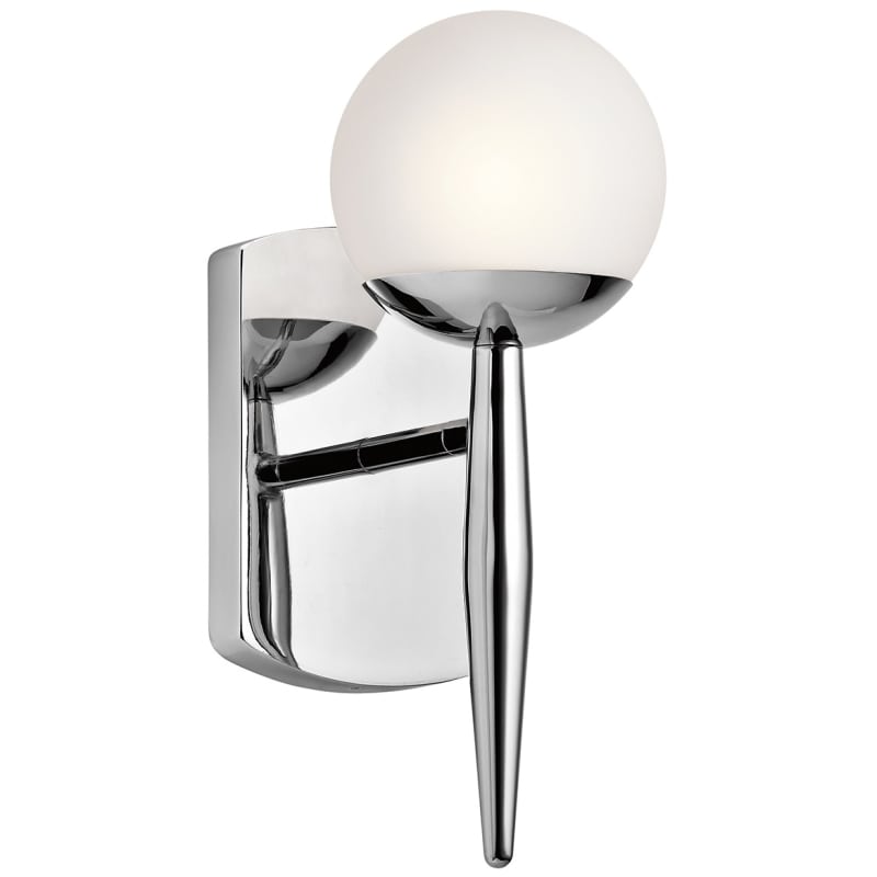 1 Light Wall Sconce With Mid-Century/Retro Inspirations 11.5 Inches Tall By 4.5 Inches Wide Kichler Lighting 45580Ch