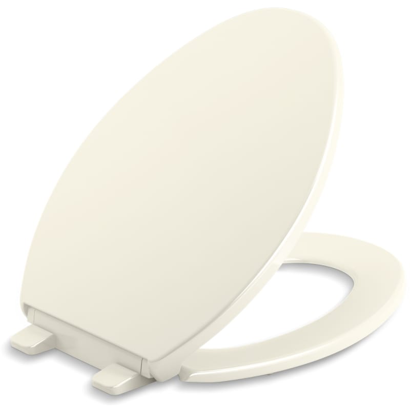 KOHLER Brevia Quiet-Close Elongated Closed Front Toilet Seat in Biscuit