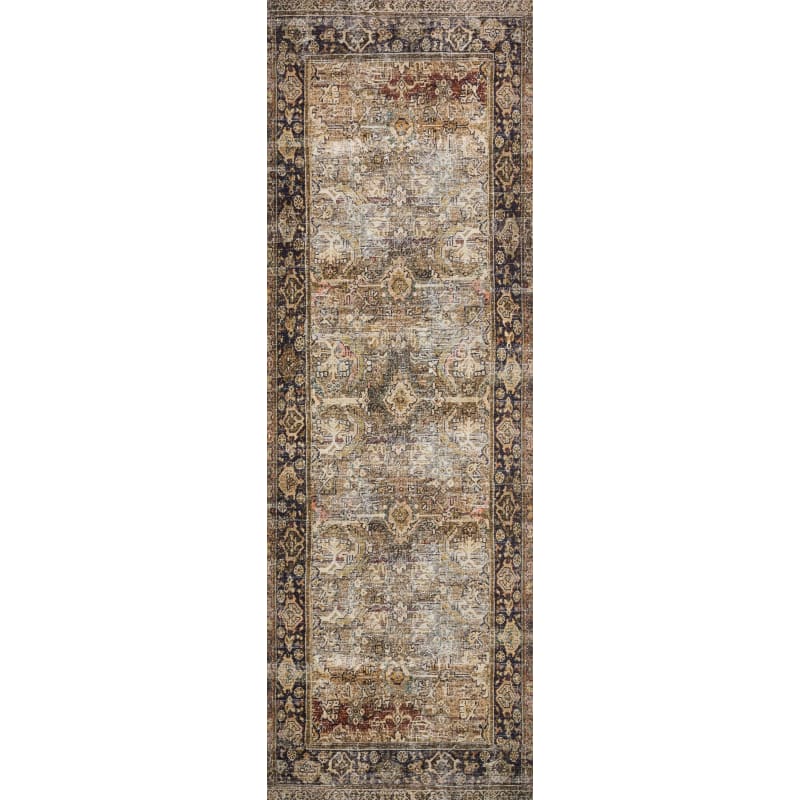 Loloi II Layla Printed Oriental Distressed Olive / Charcoal Area Rug