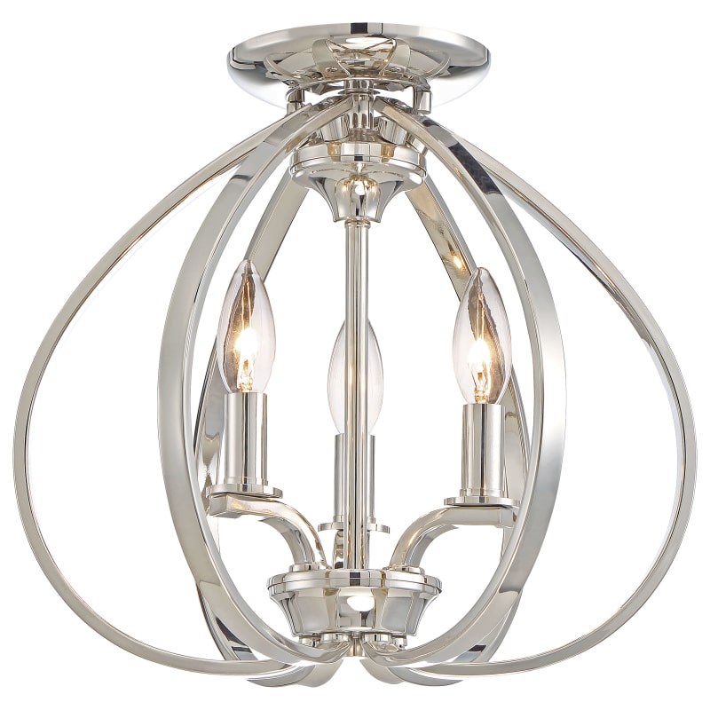 Minka Lavery Tilbury Semi Light Flush Mount - Polished Nickel