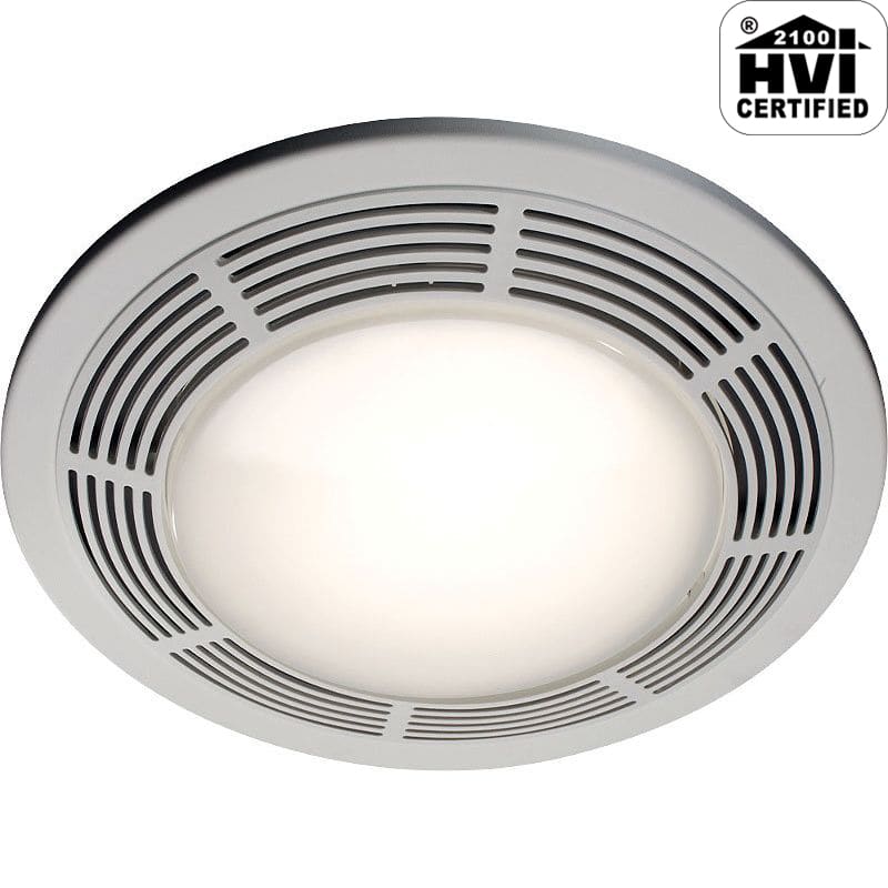 Nutone Decorative White 100 Cfm Ceiling Exhaust Bath Fan With Light