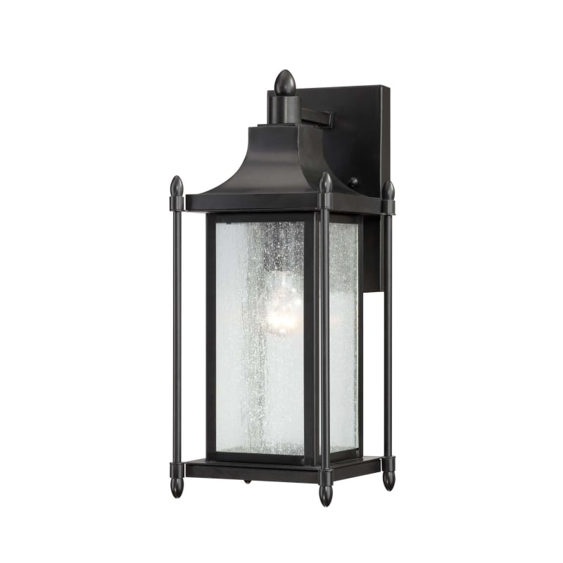 Savoy House 5-3451-BK Outdoor Sconce with Clear Seeded Shades, Black Finish