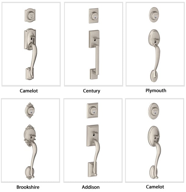 Schlage F60CENLATCOL619 Satin Nickel Century Sectional Single