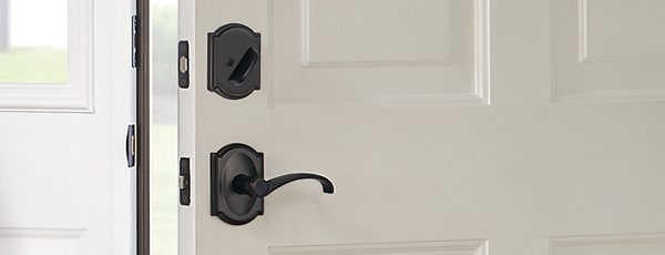 Schlage FC58CEN622 Matte Black Custom Century Keyed Entry Single Cylinder  Sectional Handleset - Exterior Only 