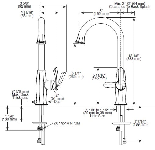 Brizo 61996LF-PN Coltello Bar Faucet with Hidden 360 | Build.com