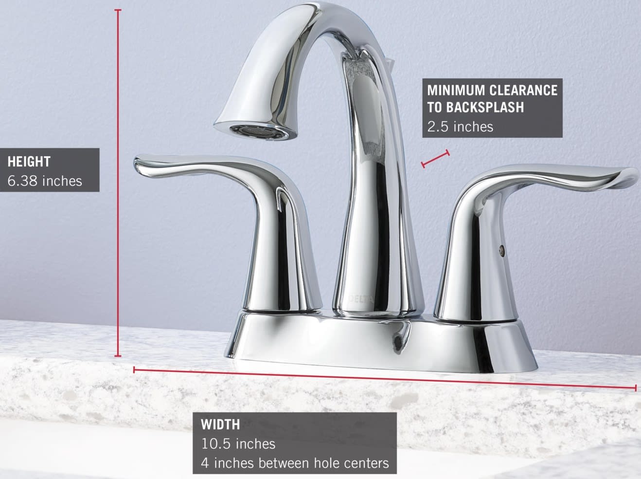 Delta 2538SSMPUDST Brilliance Stainless Lahara Centerset Bathroom Faucet with PopUp Drain