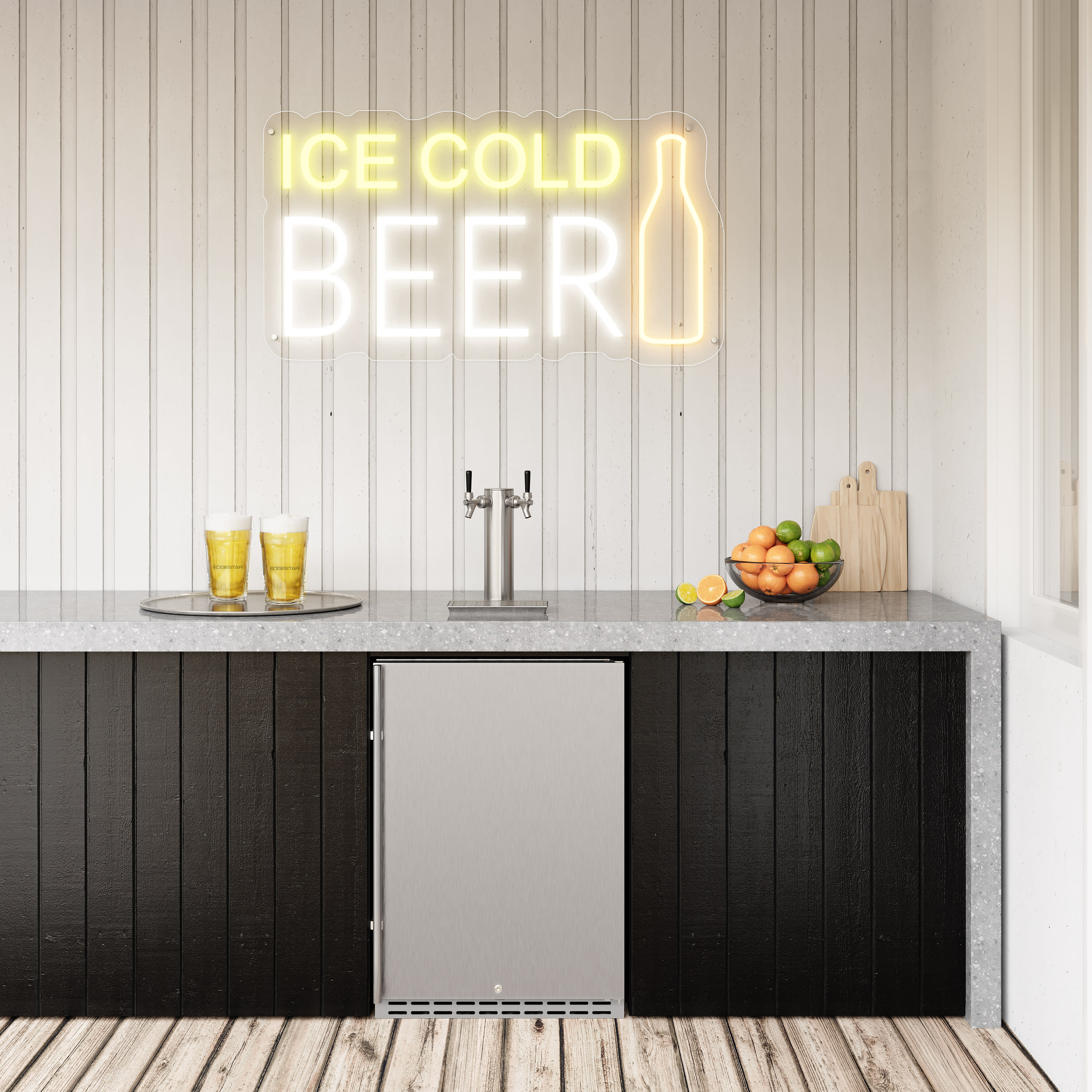 EdgeStar Full Size Dual Tap BuiltIn Outdoor Kegerator KC7000SSODTWIN