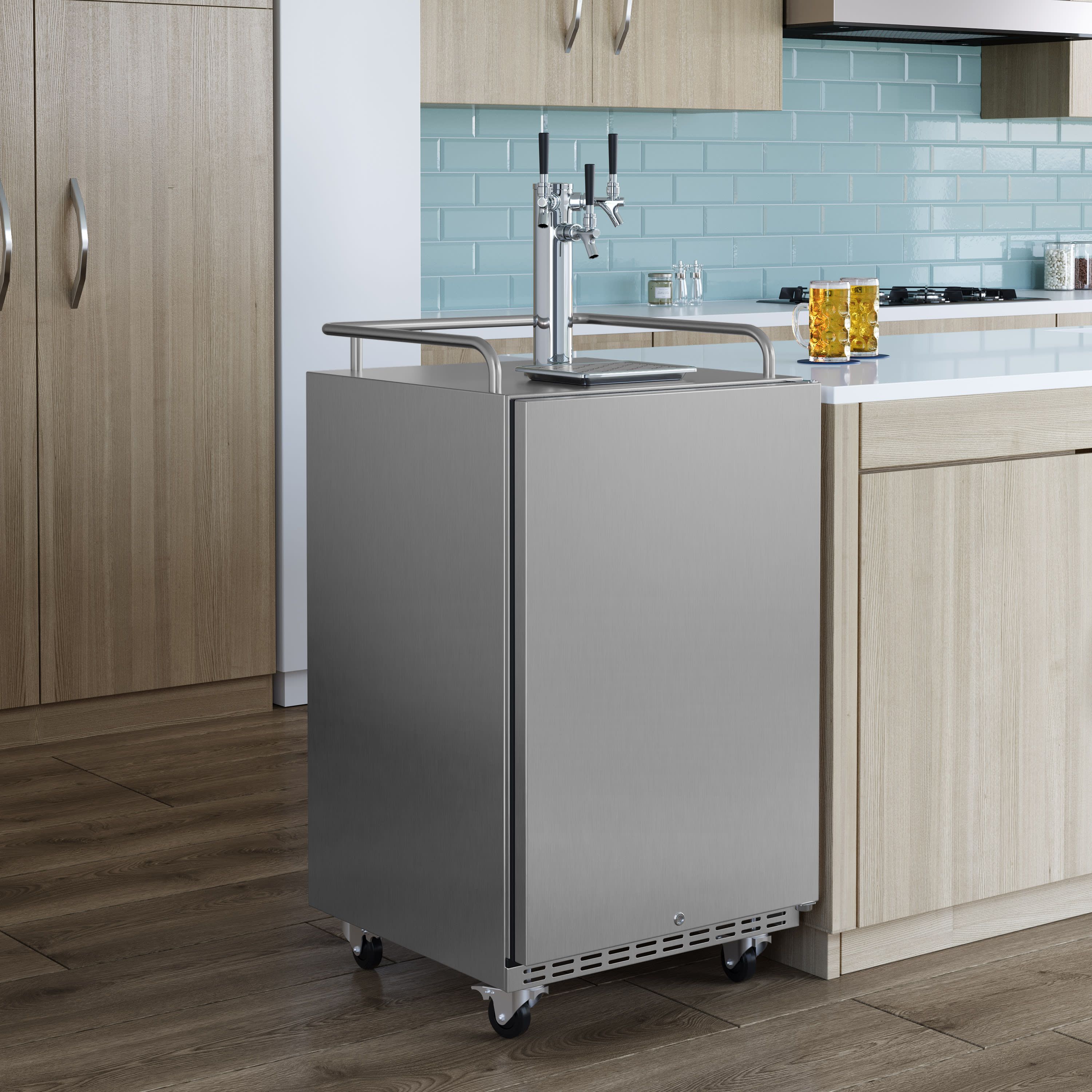 EdgeStar KC7000BBLTRIP 24 Inch Wide Triple Tap Kegerator