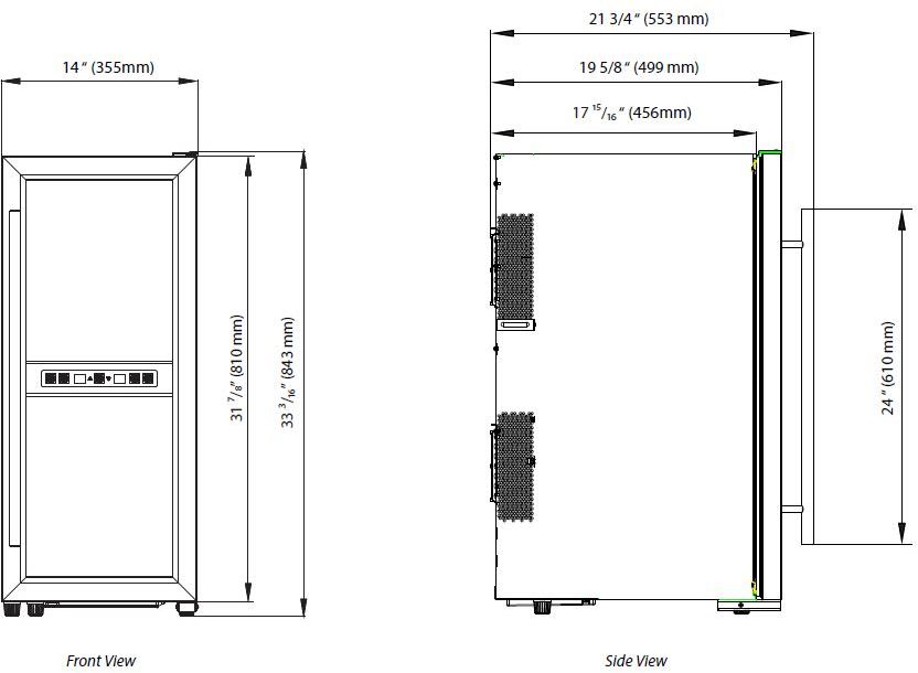 Koldfront TWR247ESS 14 Inch Wide 24 Bottle Wine Cooler | Build.com