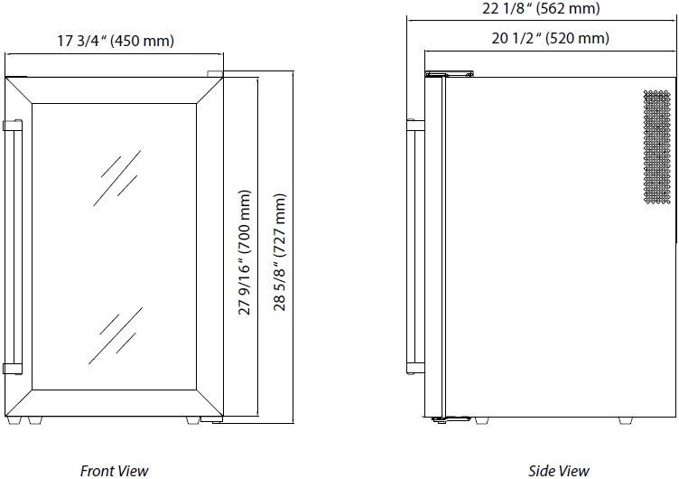 Koldfront TWR282S 18 Inch Wide 28 Bottle Wine Cooler with | Build.com