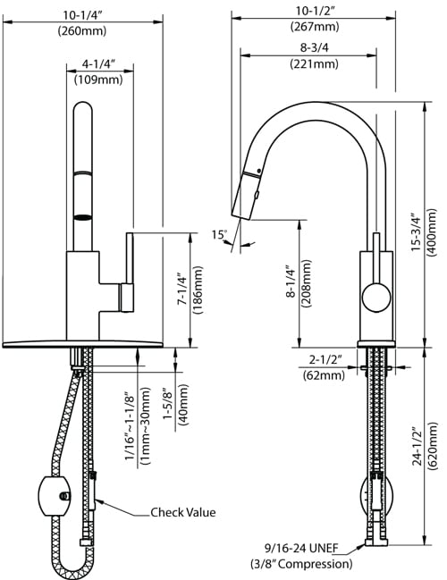 Kraus KPF2620CH Chrome Oletto Pull Down Kitchen Faucet with QuickDock