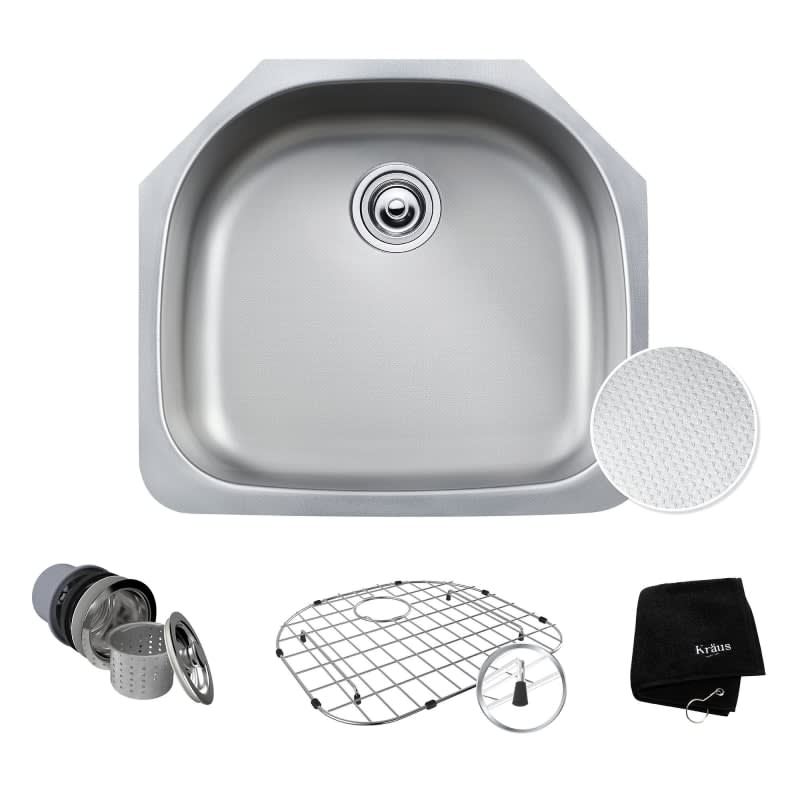 Kraus Outlast MicroShield 31.5 Scratch-Resist Single Bowl Stainless Steel Undermount Kitchen Sink KBU14E