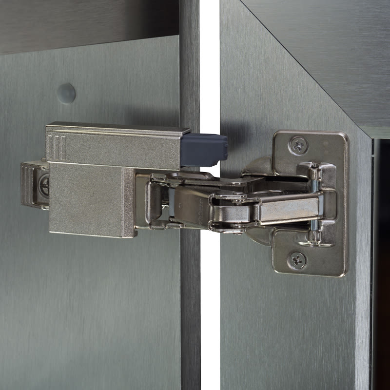 Brushed Nickel Hinge Close-Up