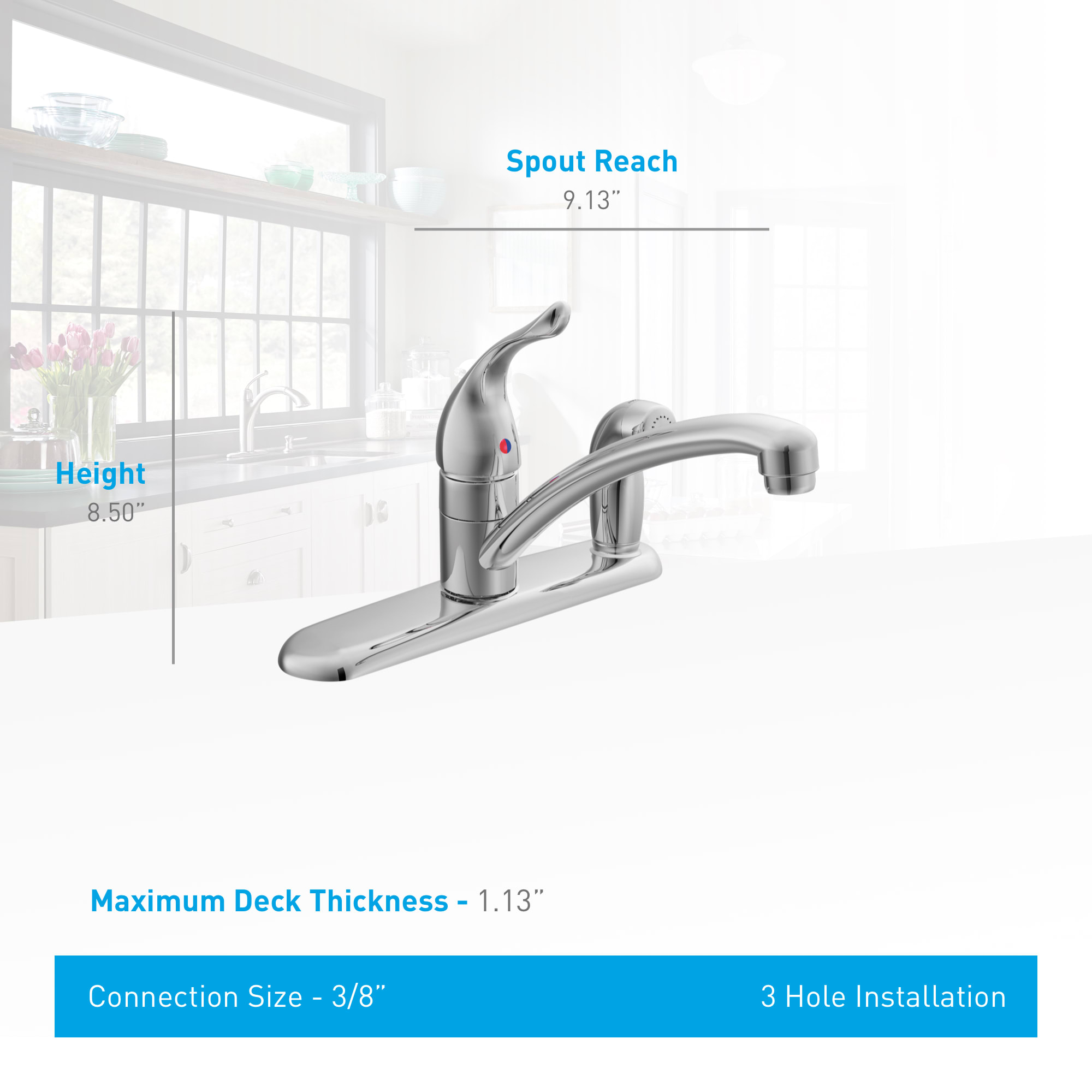 Moen 7434 Cau Single Handle Kitchen