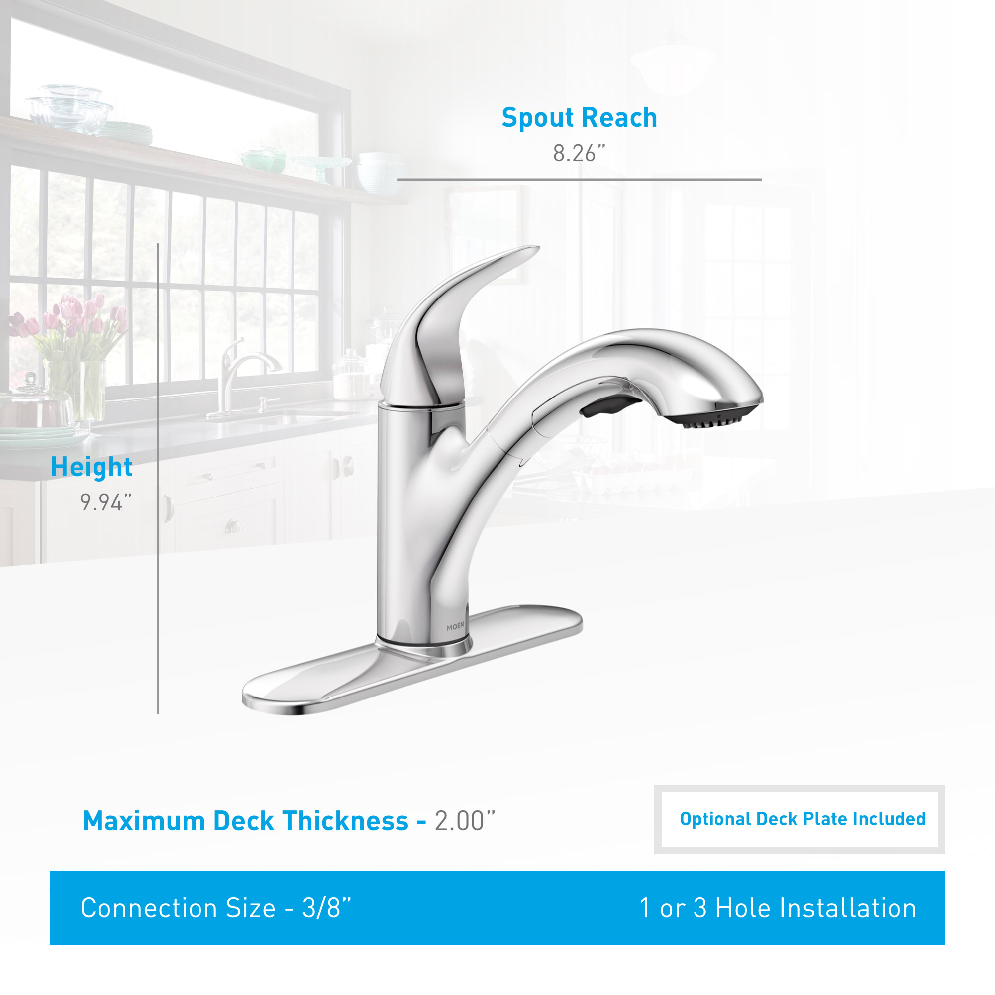 Moen 87039SRS Spot Resist Stainless Medina Single Handle Kitchen Faucet