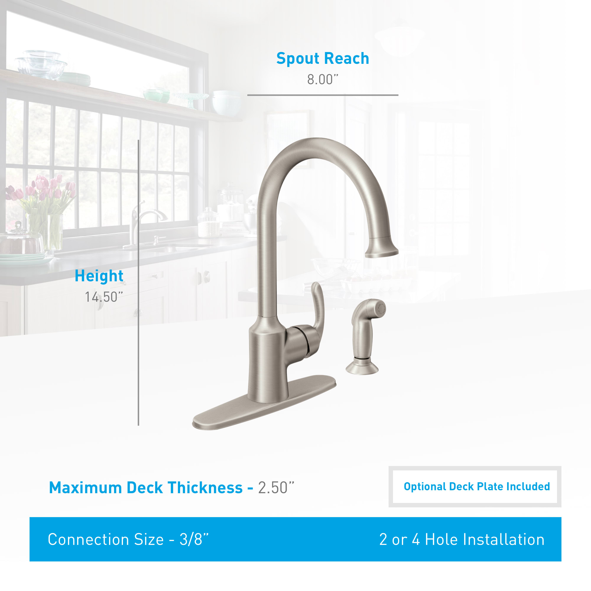 Moen 87301brb Mediterranean Bronze Bayhill High Arc Kitchen Faucet