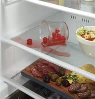 Removable spillproof glass shelves