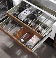 Beverage shelf on full-extension slides